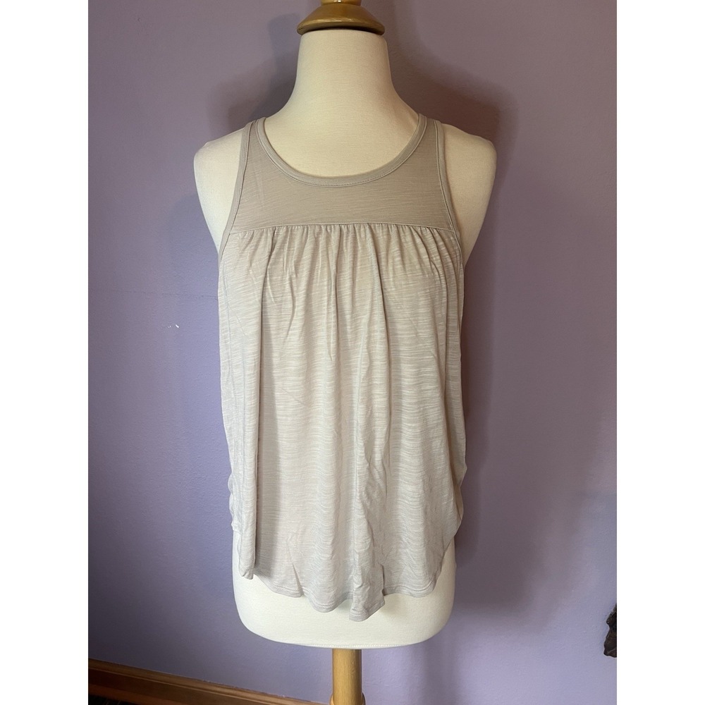 American Eagle Tan Summer Tank Sleeveless Top Back Zipper Size‎ Petite Small
